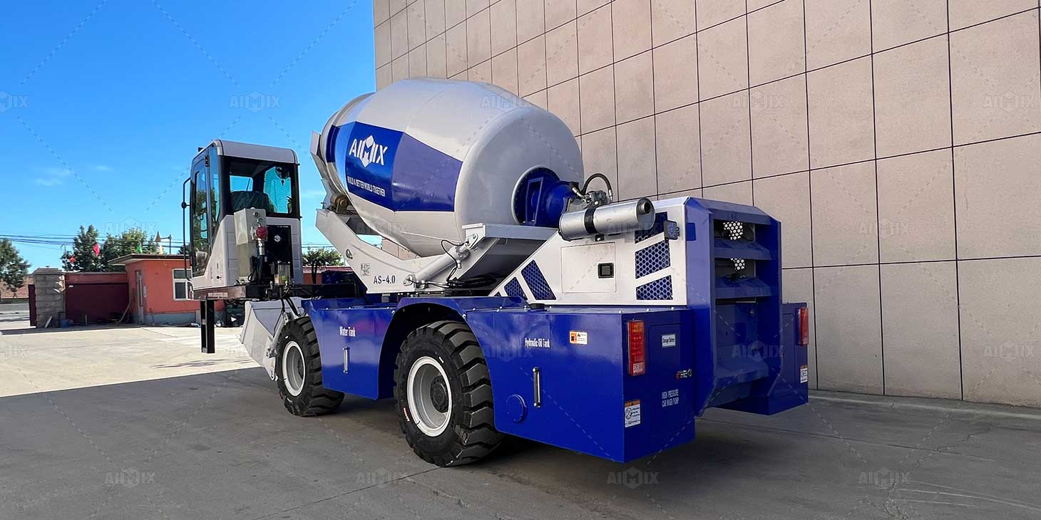 Self loading concrete mixer machine